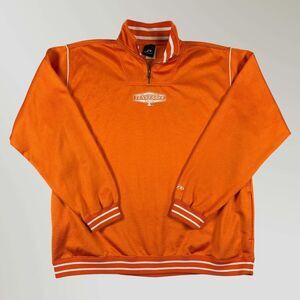 Vtg Pro Player Tennessee Volunteers Stitch 1/4 Zip Pullover Orange 90s Size XL